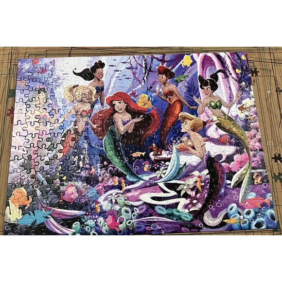 Disney The Little Mermaid 300 Piece Cozy Jigsaw Puzzle Princess Ceaco - Complete - Picture 4 of 4